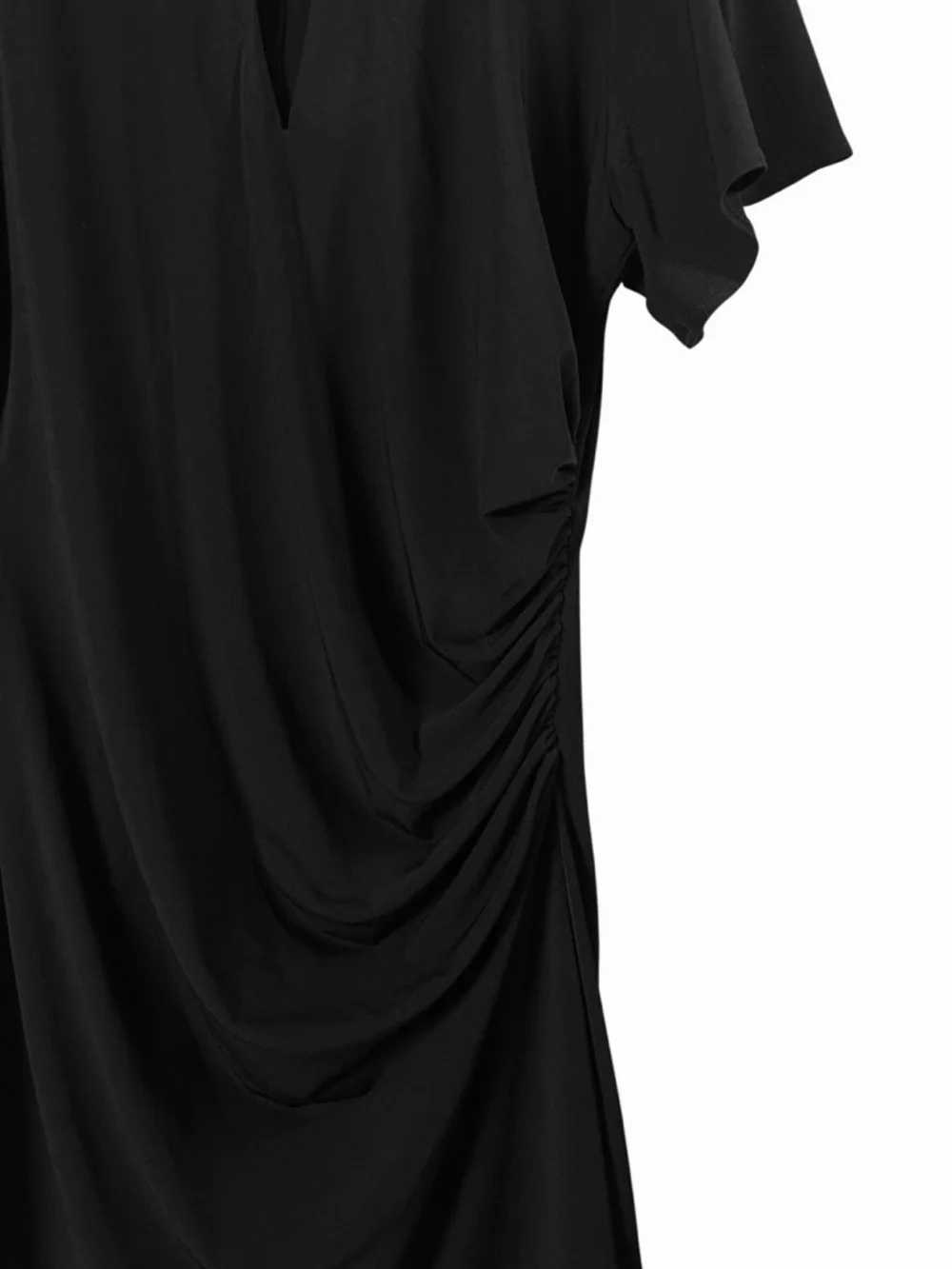Michael Kors-Matte JerseyDress W/Gold hardware at collar, Black, Size L